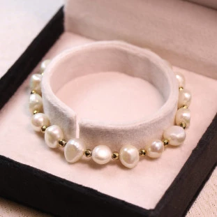 Pulseira De Pérolas Biwas Com Hematitas 