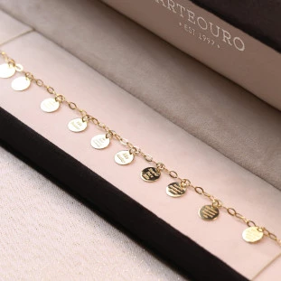 Pulseira Placas Com Dez Mandamentos Em Ouro Amarelo 