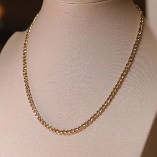 Corrente Elos Groumet Em Ouro Amarelo 