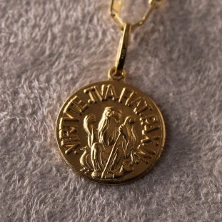 Pingente Medalha São Bento Em Ouro Amarelo