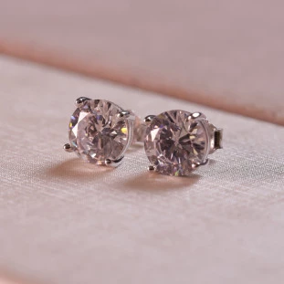 Brinco Ponto de Luz Com Zircônias Em Prata 