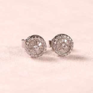 Brinco Pizaa Cravejado Com Zircônias Em Prata 