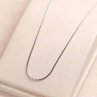 Corrente Malha Fina Em Prata 