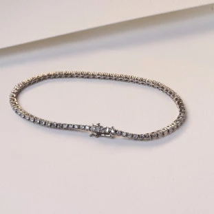 Pulseira Riviera Com Zircônias Em Prata