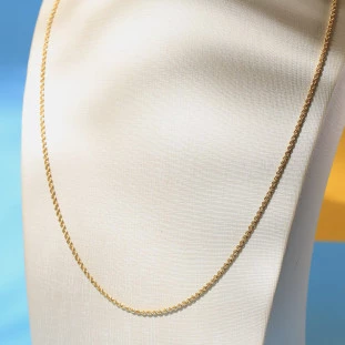 Corrente Corda Em Ouro Amarelo 