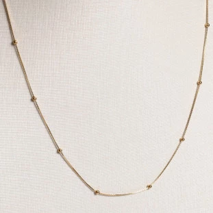 Corrente Veneziana Com Bolinhas Em Ouro Amarelo