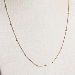 Corrente Veneziana Com Bolinhas Em Ouro Amarelo