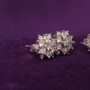 Brinco Chuveiro Cravejado Com Diamante Em Ouro Branco
