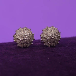 Brinco Chuveiro Cravejado Com Diamantes Em Ouro Branco