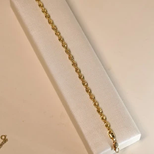 Pulseira Corda Em Ouro Amarelo 