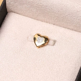 Pingente Coração Com Diamantes Ouro Amarelo