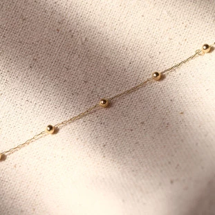 Pulseira Com Bolinhas Em Ouro Amarelo