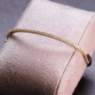 Bracelete Algema Cravejado Com Diamantes Em Ouro Amarelo