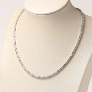 Gargantilha Riviera 4 Garras Cravejada Com Zircônias Em Prata