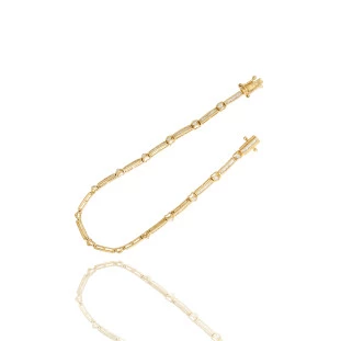 Pulseira Riviera Cravejada Com Diamantes Em Ouro Amarelo